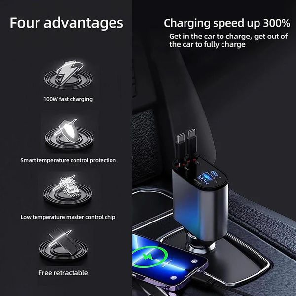 4-in-1 Retractable Charging Cable